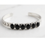 Black Stone Eye-Detail Cuff Bracelet